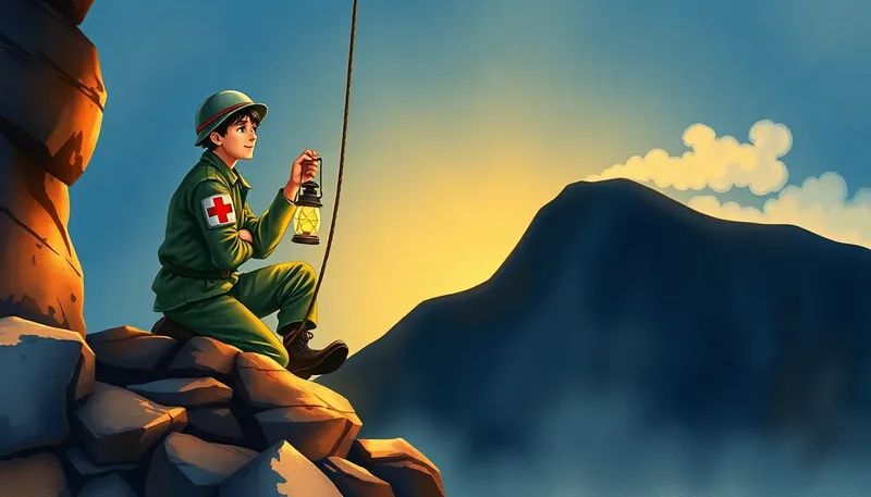 Desmond Doss Prays on the Ridge at Hacksaw